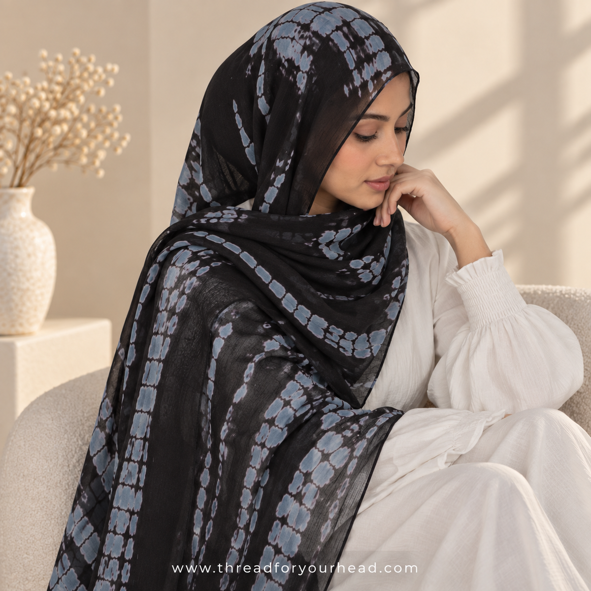 Denim Ripple premium modal hijab