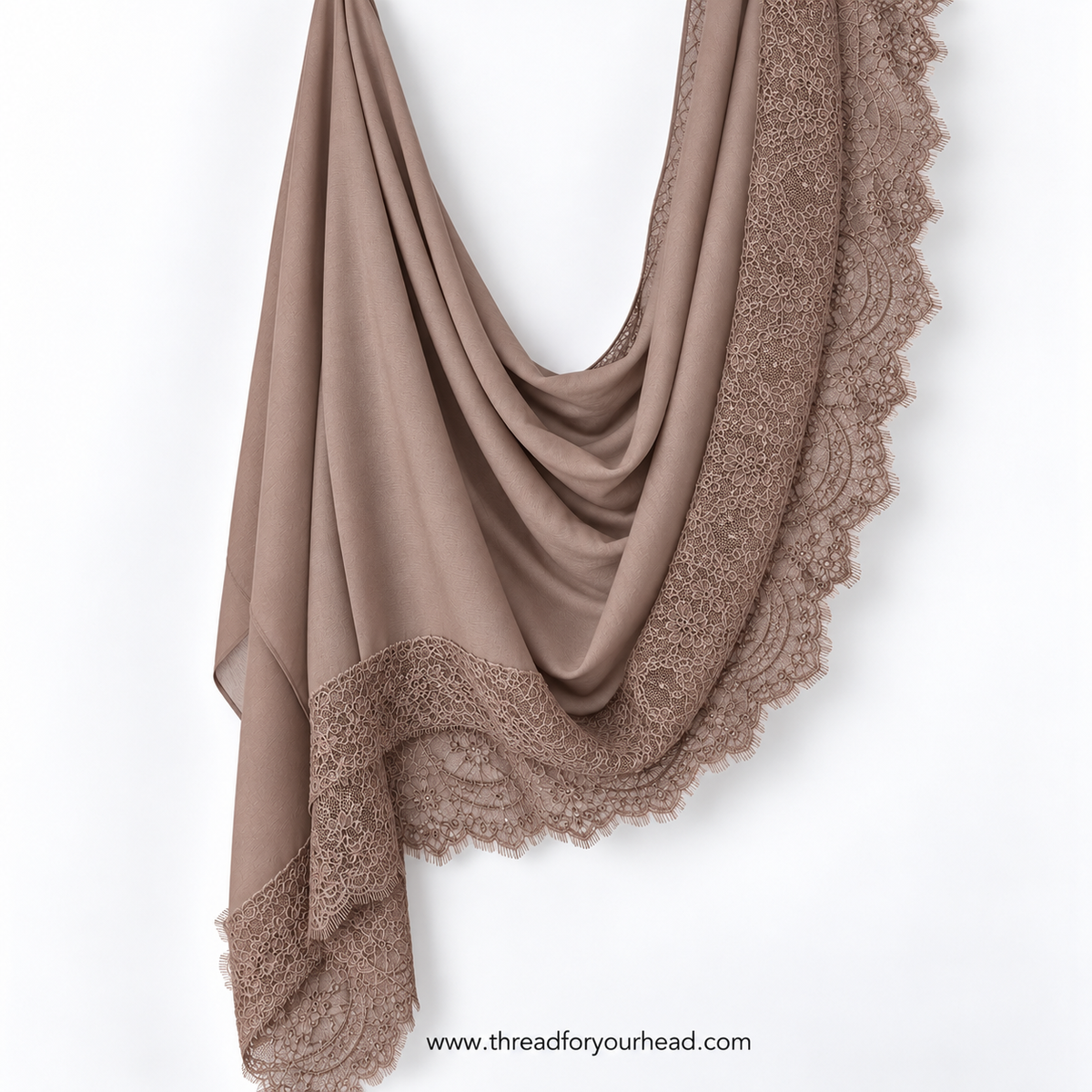 Lace Modal Hijab - Nude