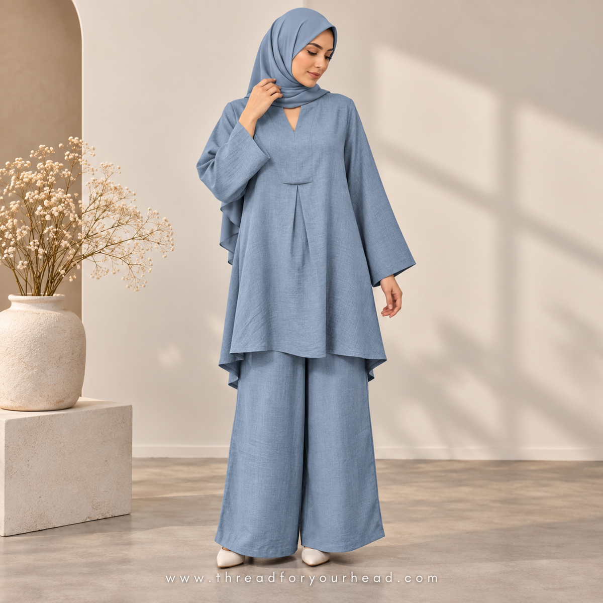 Sky Blue - Modest Co-ord Set