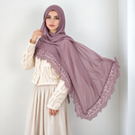 Lace Modal Hijab - Mauve