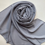 Chiffon Shimmer Hijab - Dark Grey