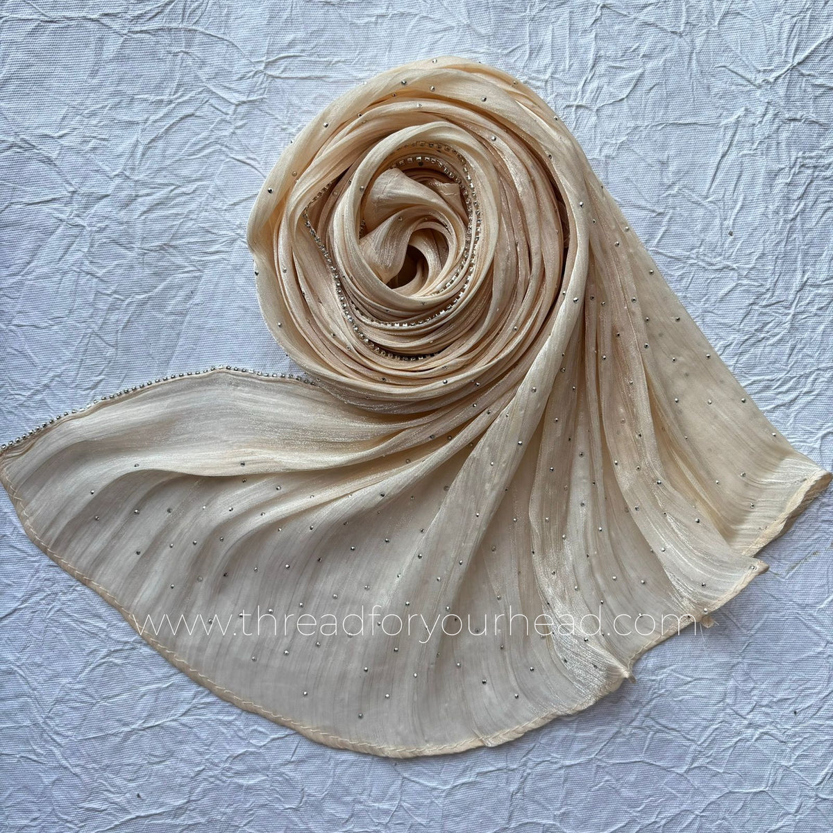 Light Gold -Diamond Organza shimmer hijab