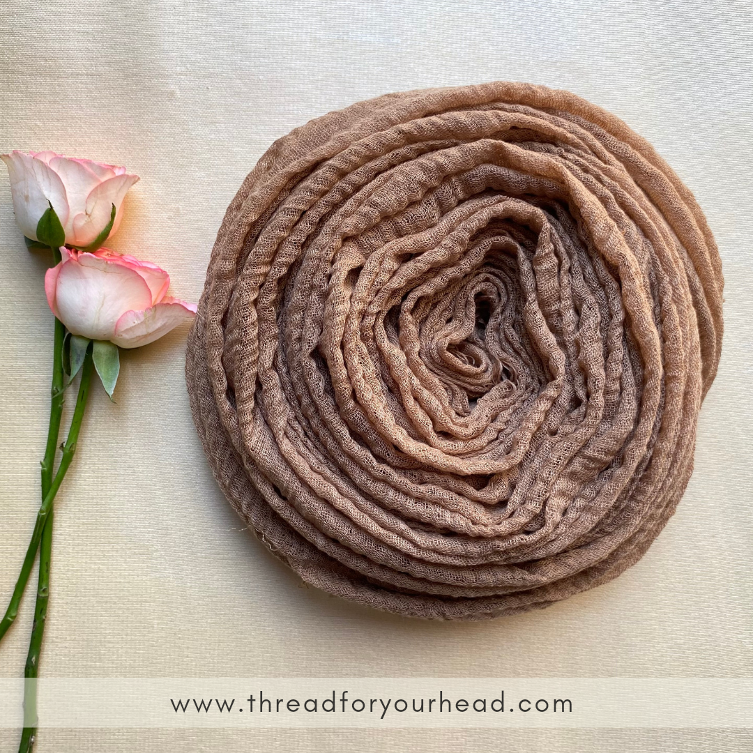 Crinkled cotton hijab- sand