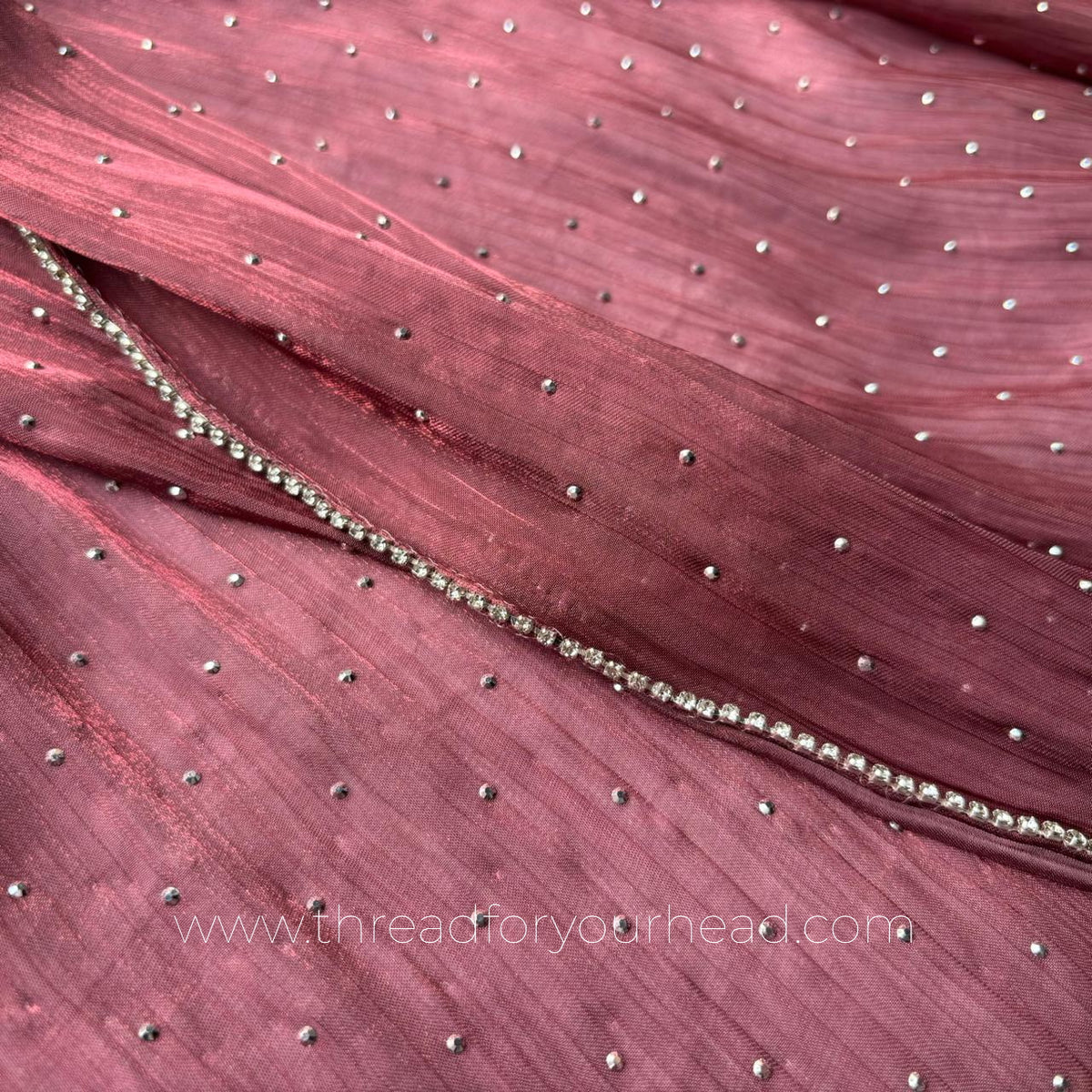 Coral-Diamond Organza shimmer hijab