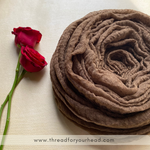 Crinkled cotton hijab- dark brown