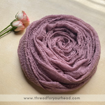 Crinkled cotton hijab- mauve