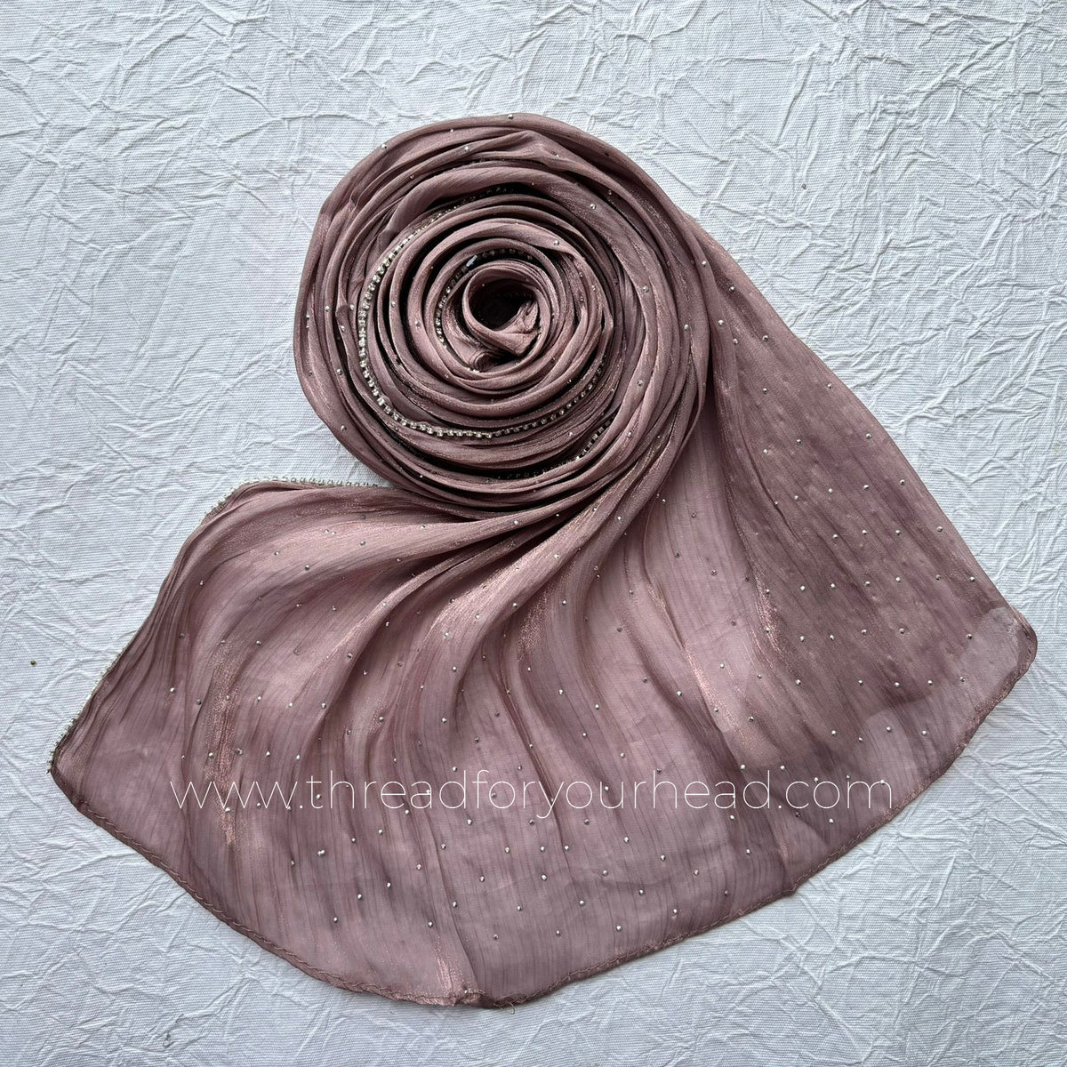 Deep Mauve -Diamond Organza shimmer hijab