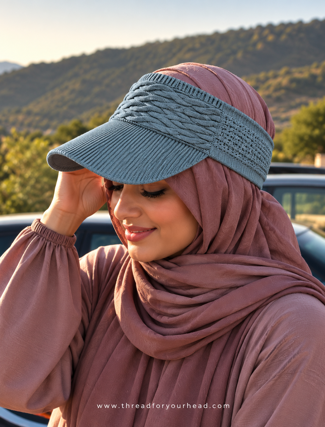 Umrah Visor Cap - Grey