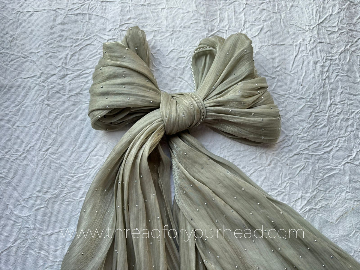 Mint -Diamond Organza shimmer hijab