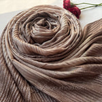Caramel -Ombre Pleated Shimmer Hijab