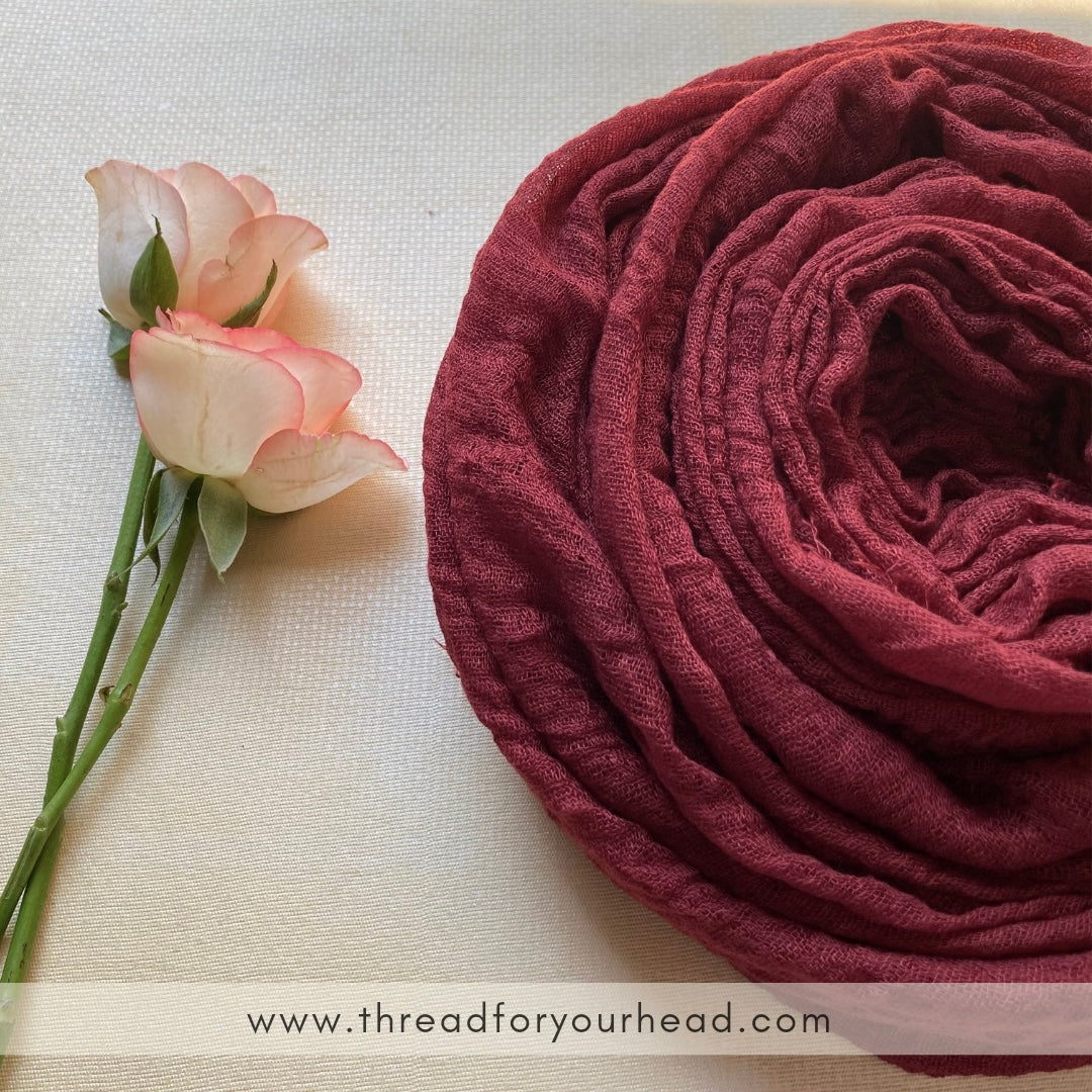 Crinkled cotton hijab- retro pink