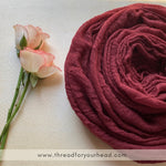Crinkled cotton hijab- retro pink