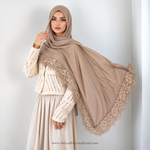 Lace Modal Hijab - Nude