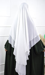 2 layer khimar -white