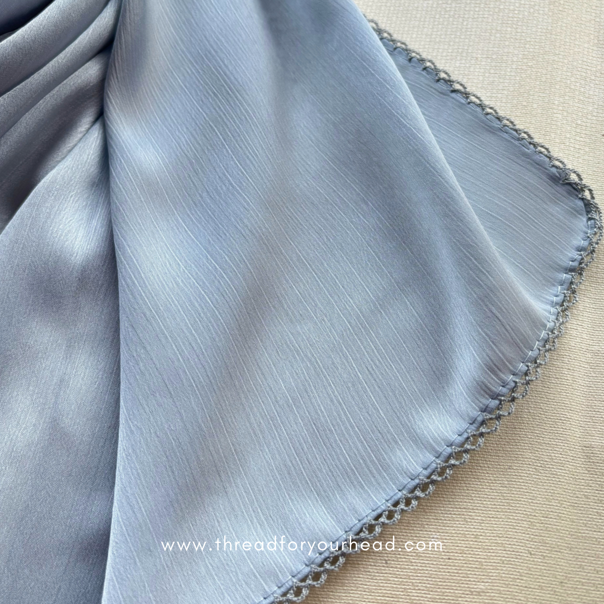 silver- crochet muna satin