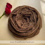 Crinkled cotton hijab- dark brown