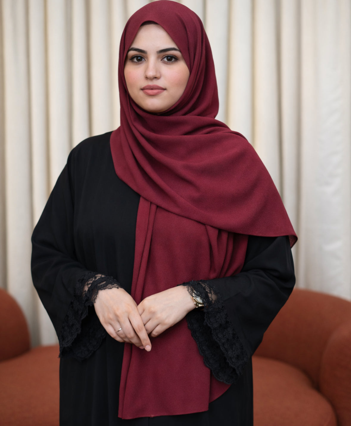 Turkish Satin Hijab - Maroon