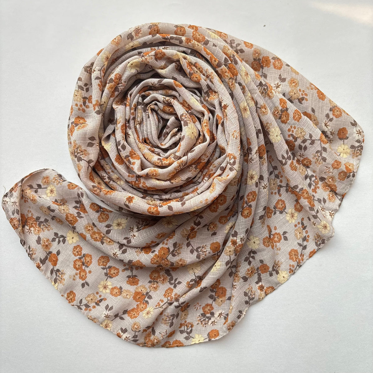 Printed Floral Cotton - Nude