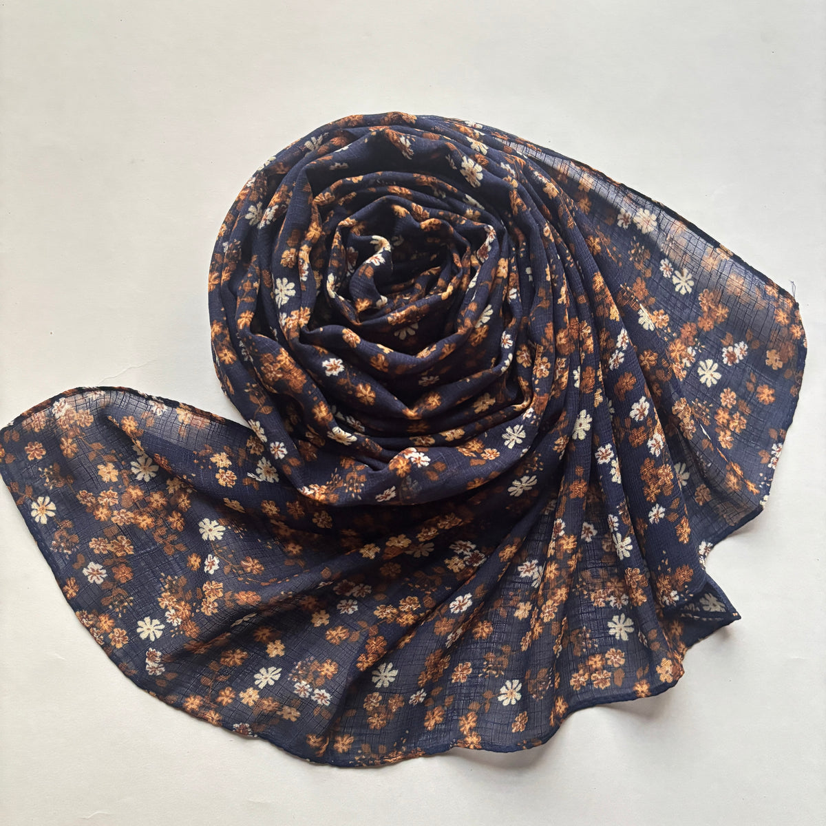 Printed Floral Cotton - Navy