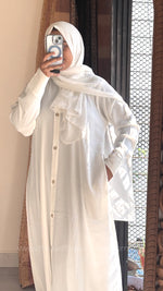 White Umrah Esra Abaya