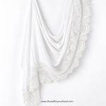 Lace Modal Hijab - Pure White