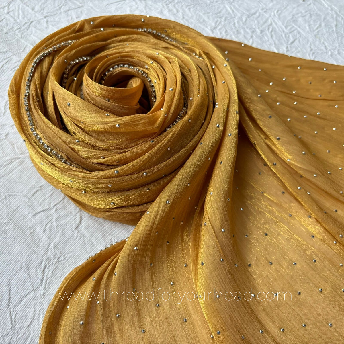 24K Gold -Diamond Organza shimmer hijab