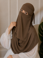 Hijab and Naqab set - Dark Nude