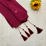 Maroon - Tassel Malaysian Georgette Hijab