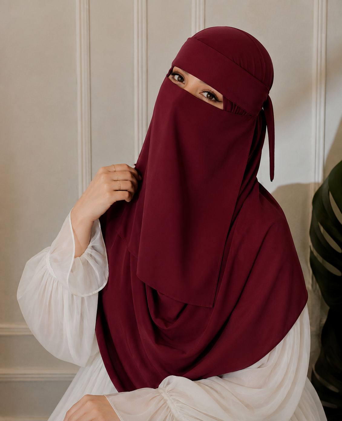 Hijab and Naqab set - Red