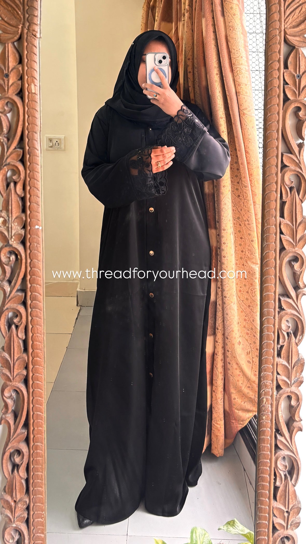 Black - Sequin Handwork abaya
