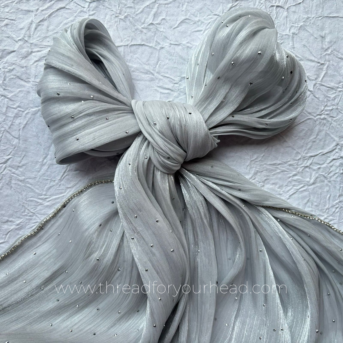 Silver -Diamond Organza shimmer hijab