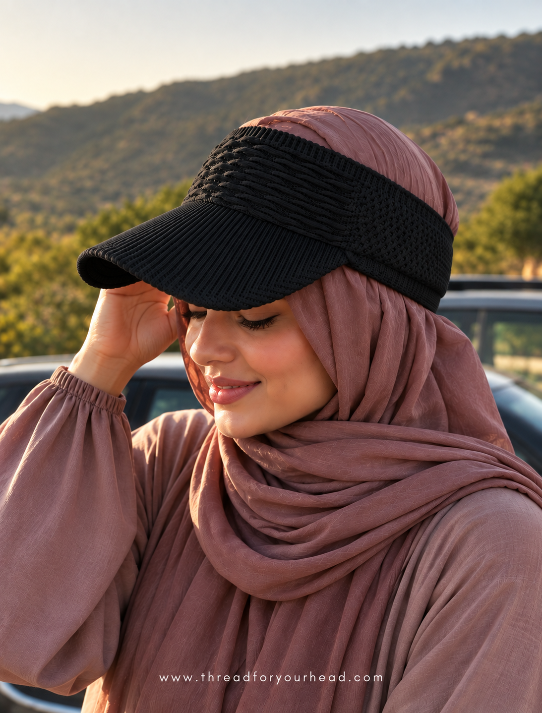 Umrah Visor Cap - Black
