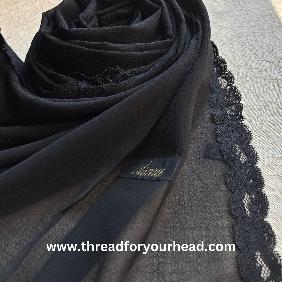 black- Lace Georgette hijab