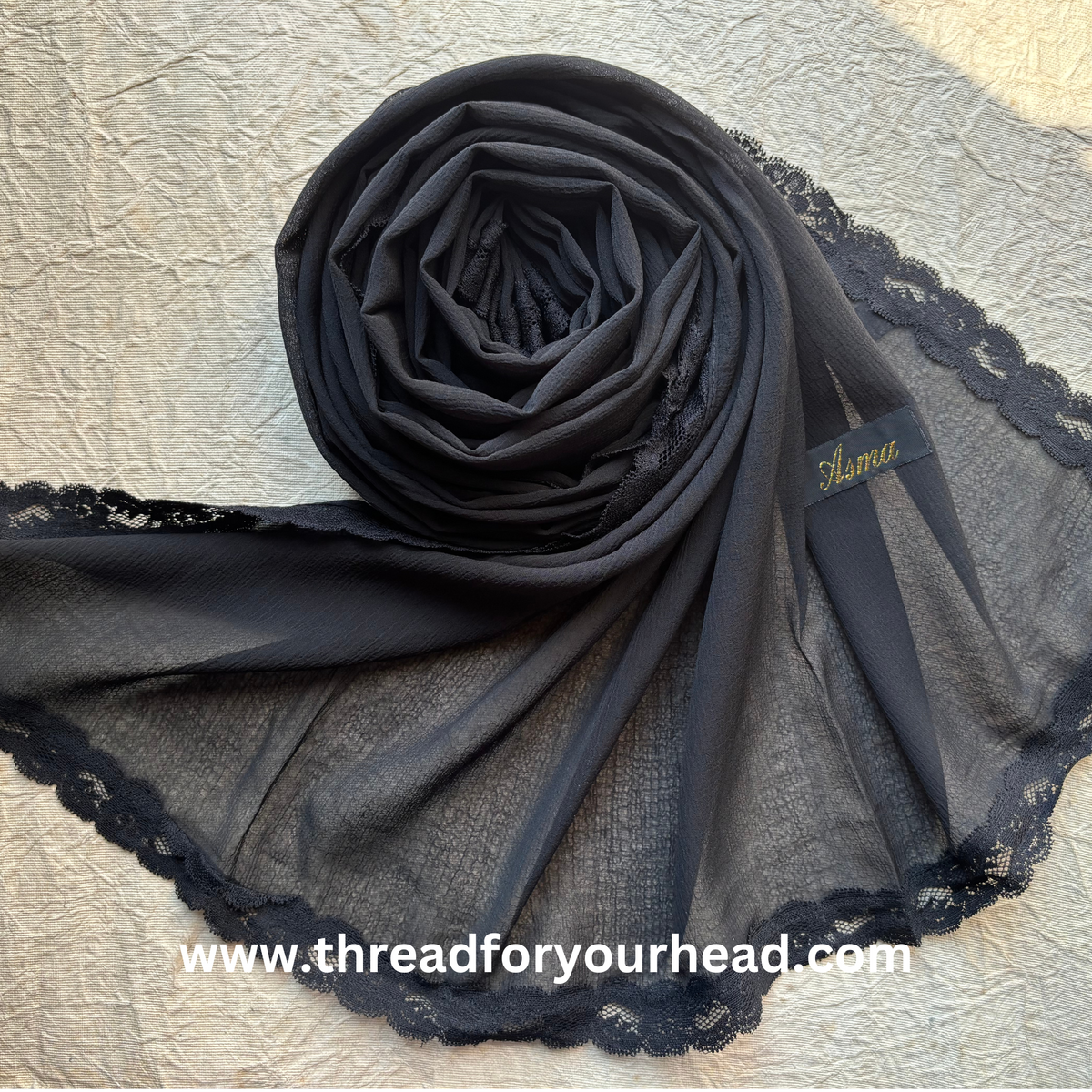 black- Lace Georgette hijab