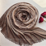 Caramel -Ombre Pleated Shimmer Hijab