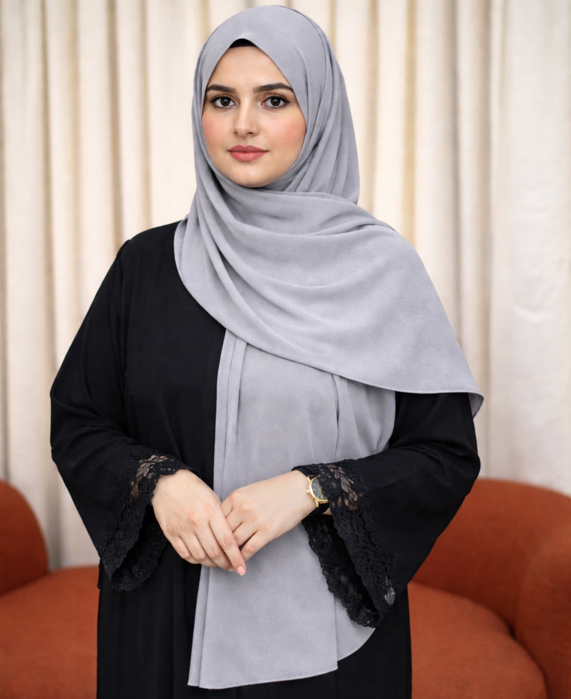 Premium Satin Hijab - Steele