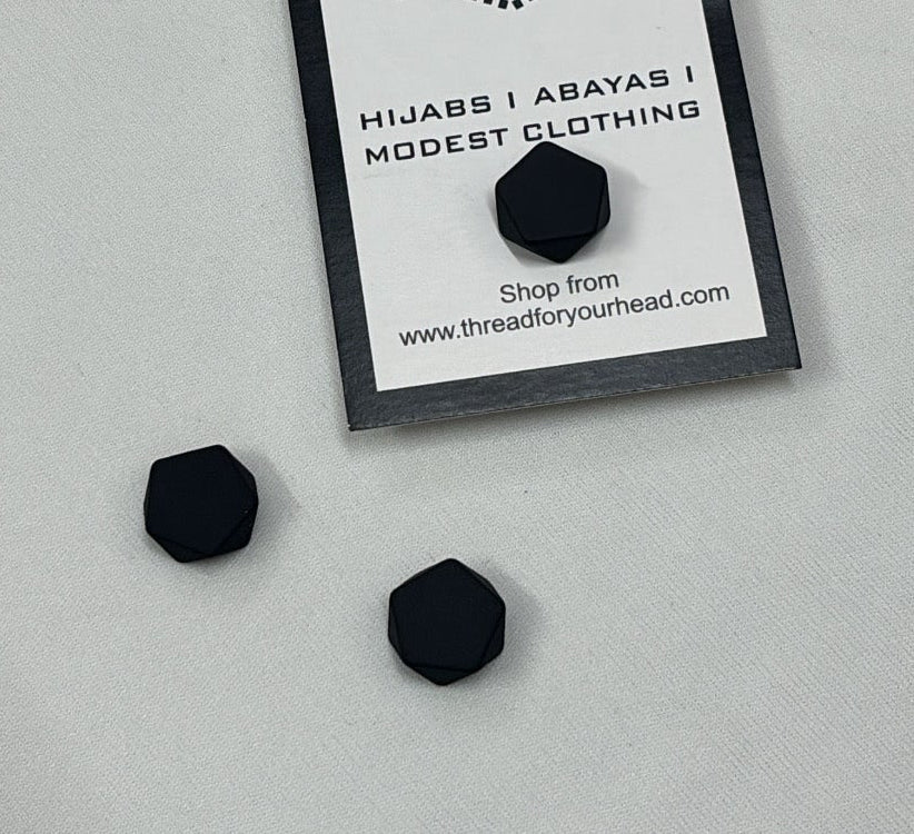 Hijab Magnet- hexagon black