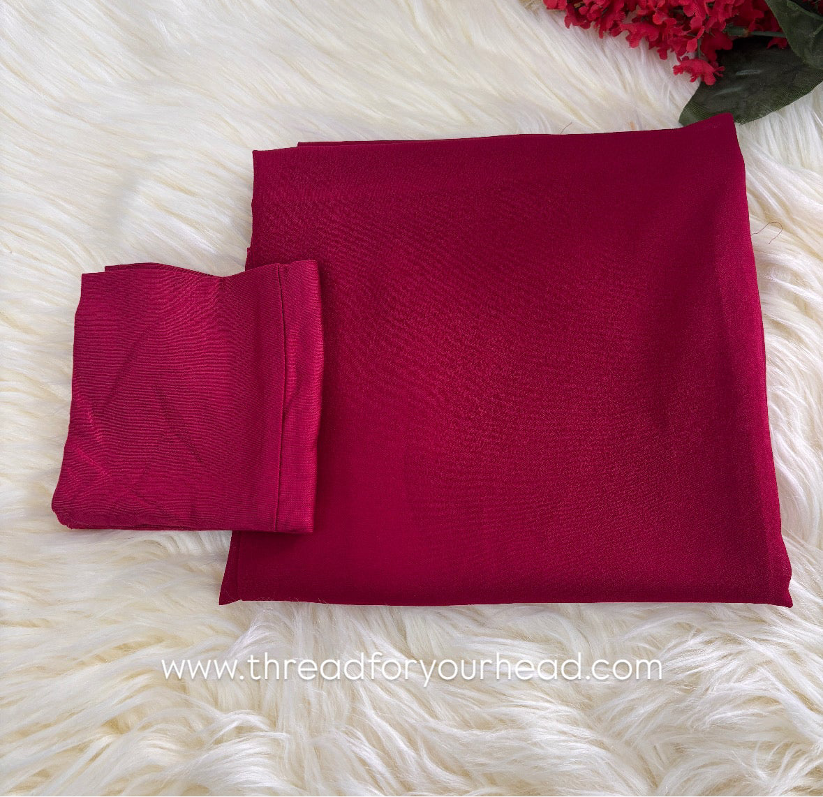 Red- Hijab & Cap set