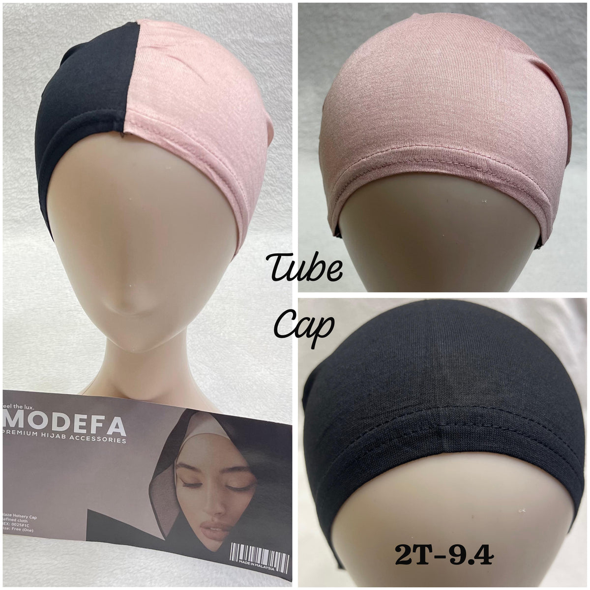 Pink and black- 2 in 1 Tube cap