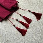 Maroon - Tassel Malaysian Georgette Hijab