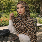 Leopard Modal Hijab - Desert Sand