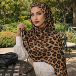 Leopard Modal Hijab - Classic Cocoa