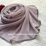 grey - Crochet Georgette hijab