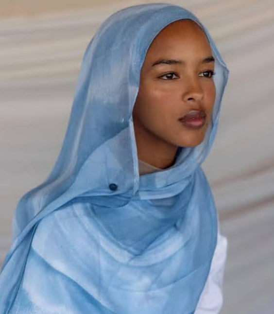 Denim watercolour premium modal hijab
