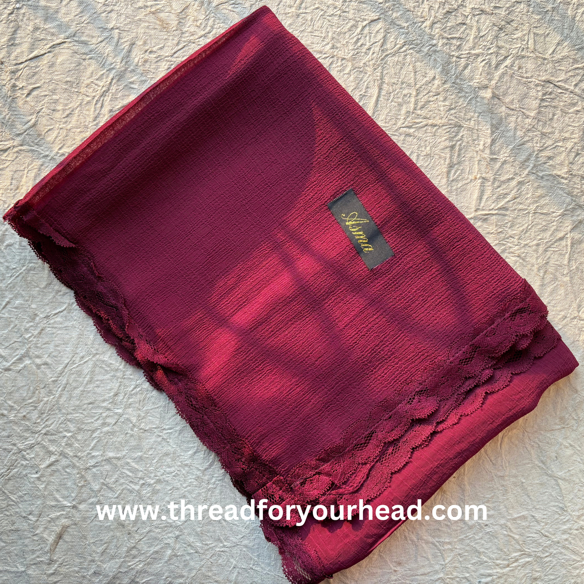 maroon- Lace Georgette hijab