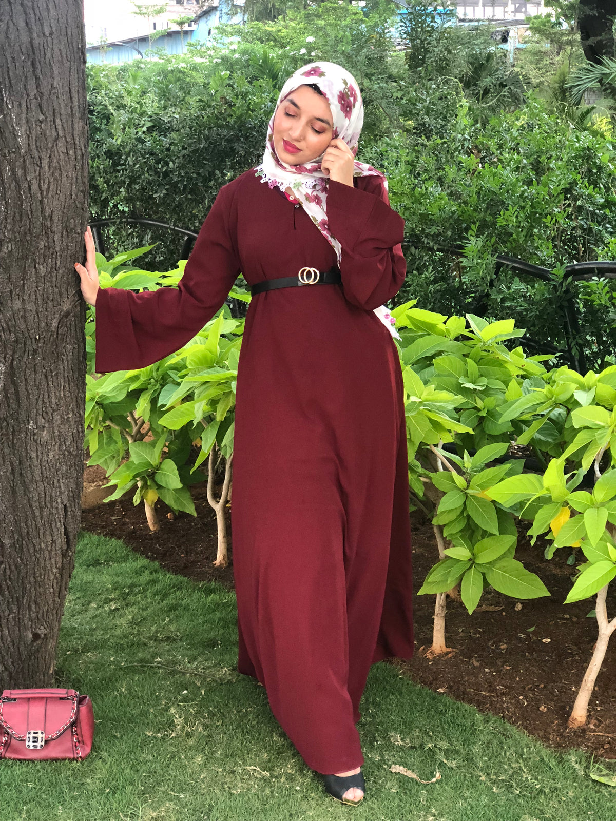 Maroon Basic Abaya