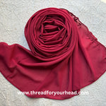 maroon - Scallop Georgette hijab