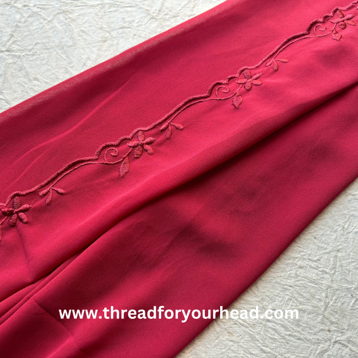 maroon - Scallop Georgette hijab