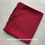 maroon - Scallop Georgette hijab
