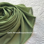 olive - Crochet Georgette hijab